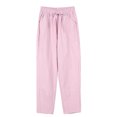 thumbnail image 1 of LUXUR Ladies Loungewear Mid Waisted Bottom Elastic Waist Trousers Basic Pants Solid Color Pollination L, 1 of 2