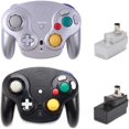 thumbnail image 1 of BAMAIA Classic 2.4G Wireless Controller Gamepad with Receiver Adapter, Compatible with for Wii Gamecube NGC GC(Black and Silver), 1 of 6