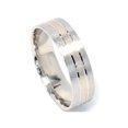thumbnail image 2 of Mens Two Tone Brushed Wedding Band 14K White & Yellow Gold, 2 of 3