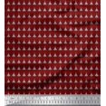 thumbnail image 1 of Soimoi Red Poly Georgette Fabric Tree Christmas Printed Craft Fabric by the Yard 52 Inch Wide, 1 of 3