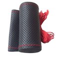 thumbnail image 1 of Hand Sewing Steering Wheel Cover Microfiber Leather Sweat-absorbent Breathable Car Steering Wheel Cover, 1 of 8