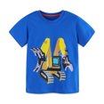thumbnail image 1 of Penkiiy T-Shirts Garçon Tout-Petit Manches Courtes Hauts Décontractés T-Shirt Graphique Col Rond Été Âge pour 2-7 Ans Bleu pour 6-7 Ans, 1 of 5