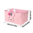 thumbnail image 3 of Rectangular Fabric Storage Bin Box Laundry Basket with Bunny Prints for Nursery Storage, Storage Hamper, Gift Baskets Fabric Storage Cube Storage Bin Toys Organiser Home Fabric Basket-Pink, 3 of 6