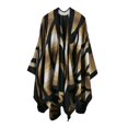 thumbnail image 1 of BELOVING Châle Surdimensionné pour Femmes, Élégant, Cape Poncho à Dégradé de Couleurs, Cardigan Évasé, Café, 1 of 10
