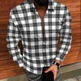 thumbnail image 3 of Timdgard Button down Shirts for Men Fall Plaid Lapel V Neck Long Sleeve Shirts Work Casual Tops, 3 of 8