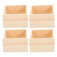 thumbnail image 1 of CHICHUMID 4Pcs Small Square Wooden Crates Wooden Boxes For Packing 3.14X3.14X1.57In Khaki, 1 of 6