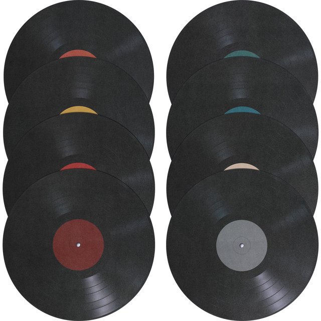 MasteelfCA 8 Pcs Autocollants Muraux pour Disques Vinyles Décoratifs pour Fête de Musique Ornements Rétro