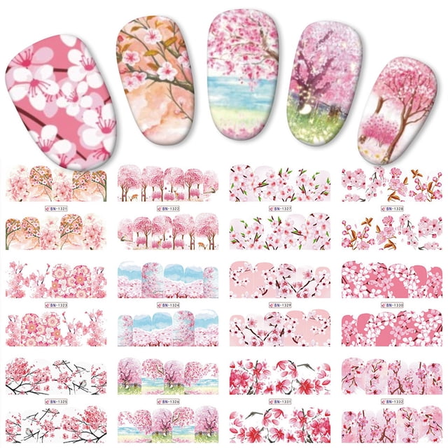 EGNMCR Nail Stickers Nail Watermark Sticker Gold Watercolor FlowerColor Nail Sticker 1PC Nail art
