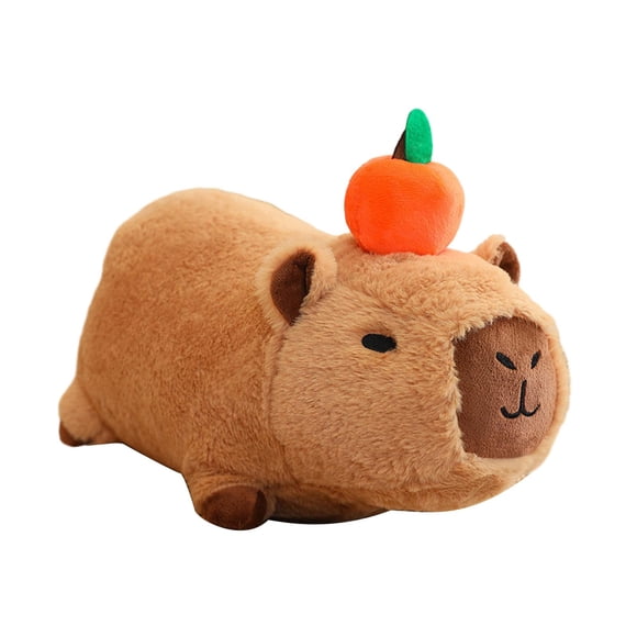 HILABEE Capybara Toy Capybara Stuffed Animal with Comfortable Sound Brown Capybara Lying down 20cm