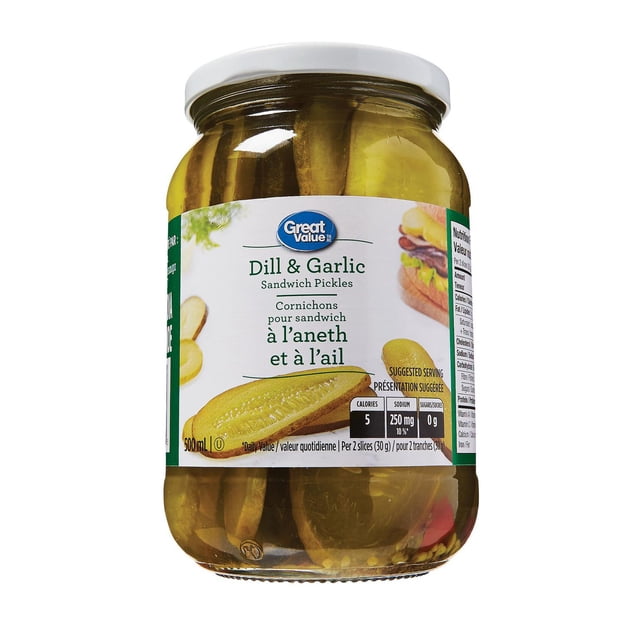 Great Value Cornichons pour Sandwich à l'Aneth et à l'Ail