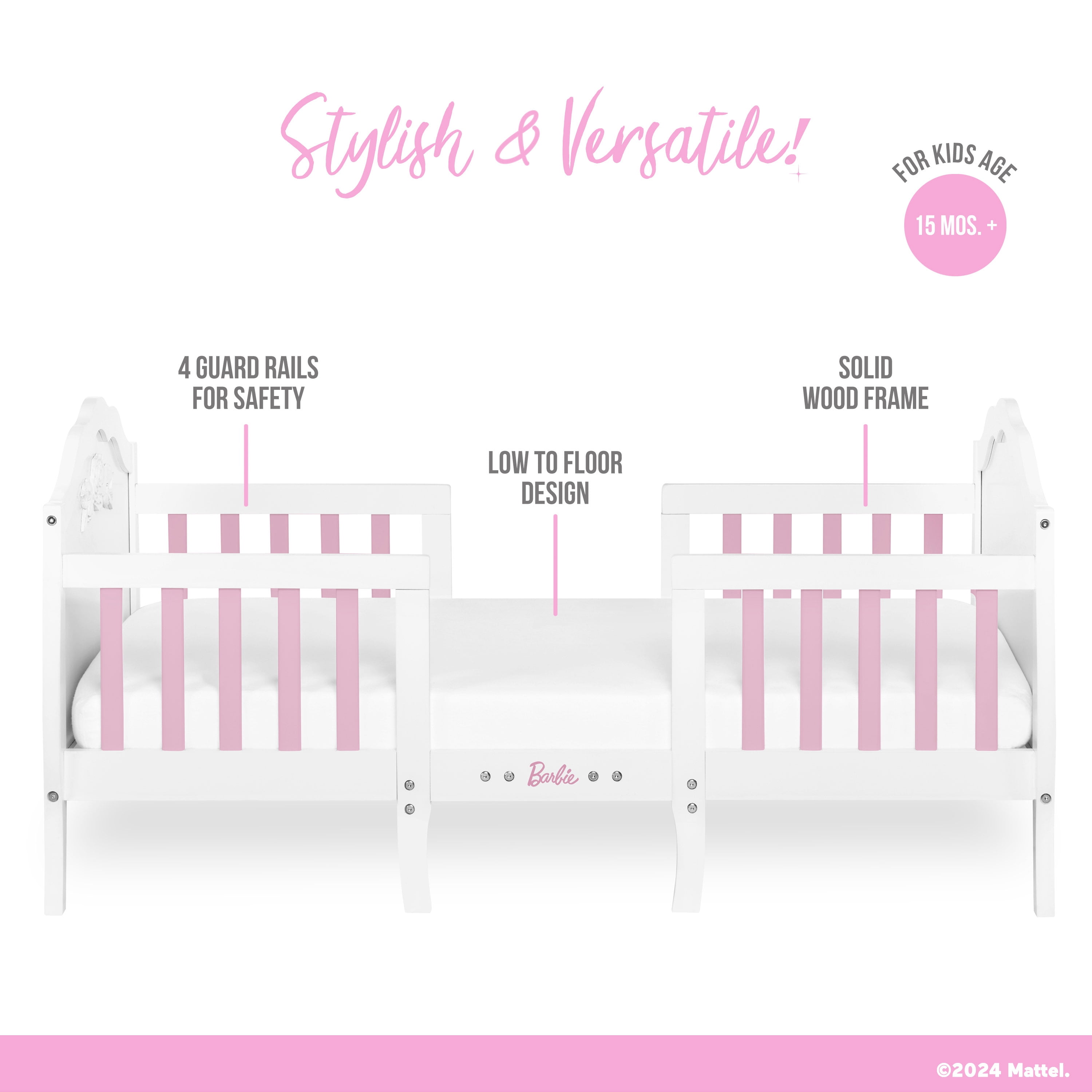 Lit pour enfant Dream On Me Rose 3-en-1