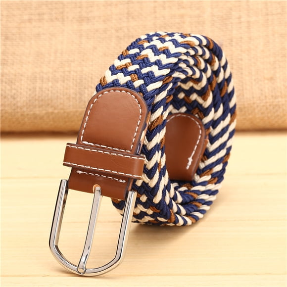 Belt Men Women Fashion Waist Belt Narrow Stretch Dress Belt Pants Belt Buckle Canvas Waistband Belt