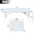 thumbnail image 2 of Newest 6ft Folding Table, Portable Plastic Table for Camping, Picnics, Parties, High Load Bearing Foldable Table White, 2 of 8