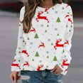 thumbnail image 1 of Costumes de Noël en Solde Mode Femmes Imprimé Manches Confortable Respirant Sweat-Shirt Col Rond Surdimensionné pour Femmes, 1 of 5