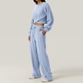 thumbnail image 3 of Timegard Womens Sweatsuit 2 Piece Long Sleeve Crop Tops and Elastic Waisted Straight Leg Pants Athletic Running Sets, 3 of 6