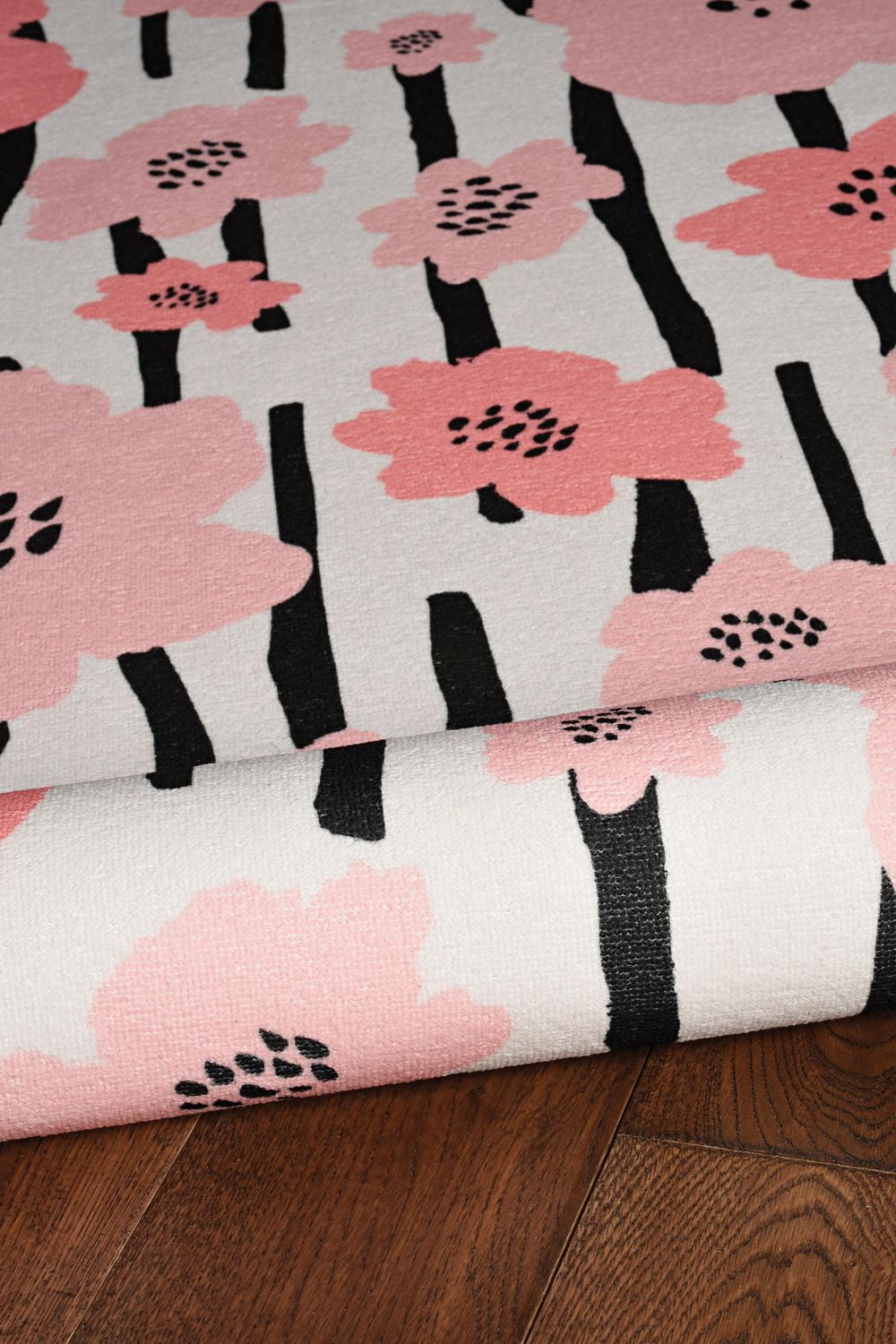 Tapis de couloir lavable Laurel 2 pi x 8 pi ivoire et rose