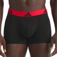 thumbnail image 4 of adidas men boxer shorts, 3-pack - trunks, Active Flex Cotton, logo, solid colour Black/Grey/Red L (Large), 4 of 5