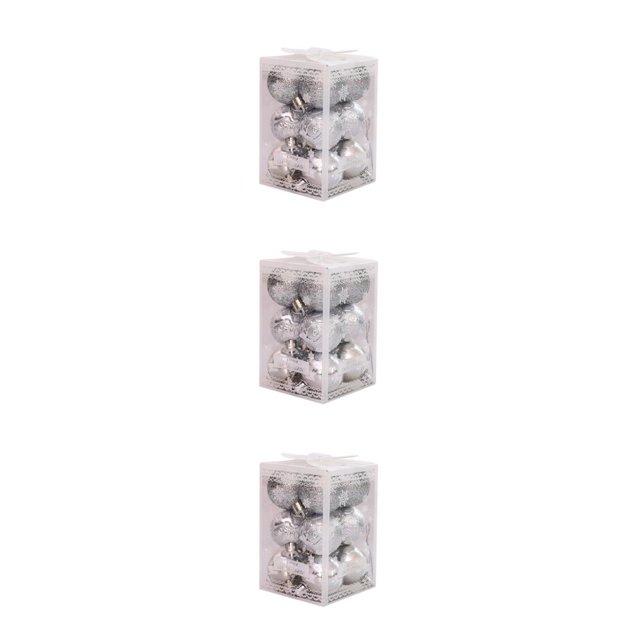 Transemion 12piece Christmas Balls Enought Quantity For Beautifully Decorated Festive Tree silver 3Set
