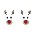 thumbnail image 1 of Transemion Festive Décor Christmas Window Sticker With Adorable Cute Cloth Christmas Window Stickers Door Decal Elk head 2Set, 1 of 6