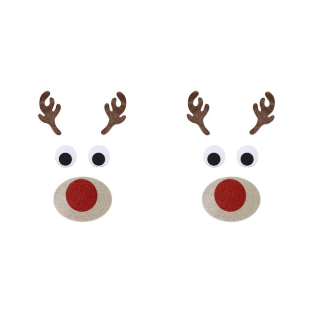 Transemion Festive Décor Christmas Window Sticker With Adorable Cute Cloth Christmas Window Stickers Door Decal Elk head 2Set