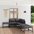 thumbnail image 1 of vidaXL 6 Piece Garden Lounge Set with Cushions Poly Rattan Grey, 1 of 5
