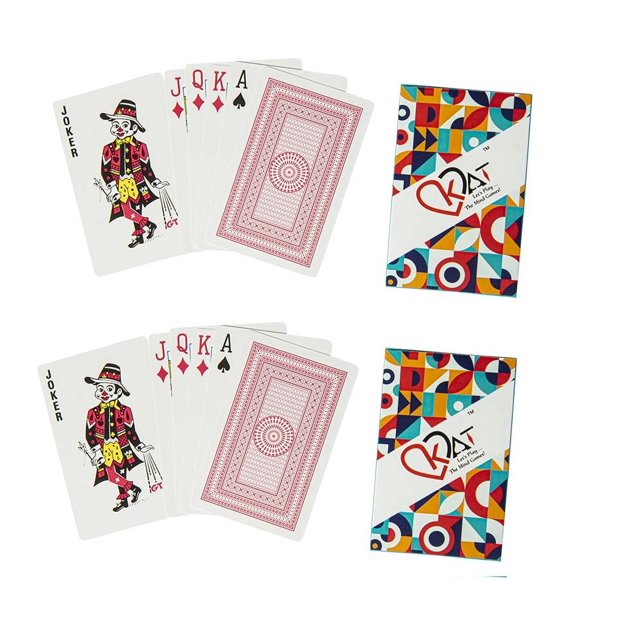 Kat Let’S Play 4 Piece Playing Cards For Adult - Plastic Coated Design E Multicolour Pack Premium Art Card Paper Deck For Bridge Rummy Poker Diwali Taash Game Nights Party & Fun | Playing Cards