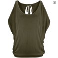 thumbnail image 4 of QualitChoice Cold Shoulder Tops O-Neck Short Sleeve Shirt Loose Summer Blouse Green S, 4 of 6