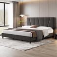 thumbnail image 1 of QinaQin Bed Frame with Adjustable Headboard, Modern Linen Upholstered Double Platform Bed Frame, Wooden Slat Support, No Spring Mattress Required, 1 of 8