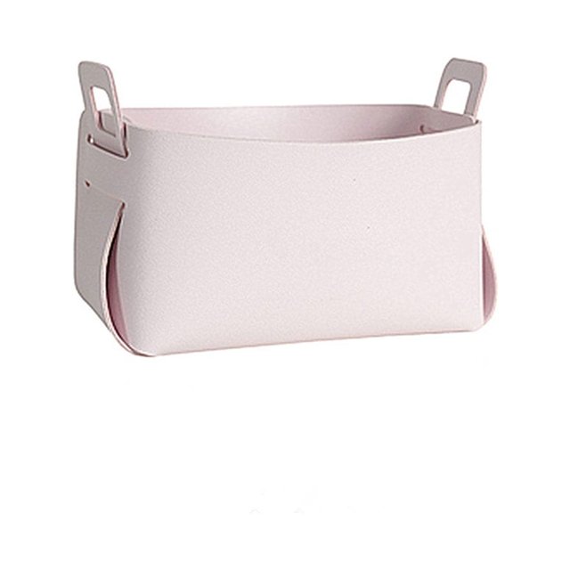 pitrice Storage Basket Leather Organizer Decorative Holder Box Stationery Pink S