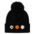 thumbnail image 1 of Charms Kids' Winter Pompom Hat with Removable Mix-and-Match Charms, 1 of 3
