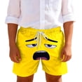 thumbnail image 1 of Wo-Fusoul Swim Trunks for Boys and Girls, 5-14 Years, Solid Color with Cute Expression Print, Breathable Summer Shorts with Pockets for Beach, Home, or Pool, 1 of 6