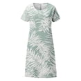 thumbnail image 4 of JIRNDf Robes de Printemps pour Femmes 2025 Tendance à Imprimé Floral Col Rond Vacances Basique Confortable Stylée Féminine Robes d'Été pour Femmes Plage Boho Robe Vert Foncé m, 4 of 4