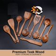 thumbnail image 4 of Wooden Cooking Utensils, Kitchen Utensils Set with Holder Teak Wood Spoons and Wooden Spatula for Cooking, 4 of 7