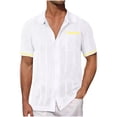 thumbnail image 1 of QIPOPIQ Mens Knit Button Down Shirt Short Sleeve Button Up Shirt Summer Casual Beach Tops Clearance, 1 of 5