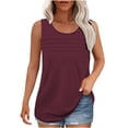 thumbnail image 1 of Besolor Womens Summer Sleeveless Shirts 2025 Casual Round Neck Tank Tops Loose Solid Color Basic Tee Plus Size, 1 of 7
