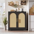 thumbnail image 1 of GloryStar Modern 30" Rattan Buffet Cabinet, 4-Door Sideboard and Coffee Bar for Living Room or Entryway, 1 of 7