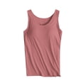 thumbnail image 2 of Meichang Camisole avec Soutien-Gorge Intégré pour Femmes Grande Taille Sans Manches Col Rond Débardeurs en Modal Chandails Extérieur Course Athlétique Entraînement Débardeurs, 2 of 7