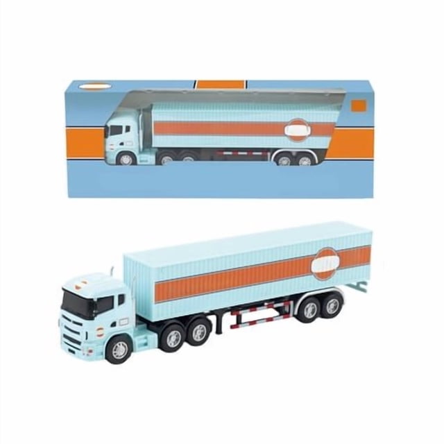 Alloy Car Model 1:64 Scale, Small Trailer Container Truck with Pull Back Action, Diecast Toy Car Model Ornament for Collectors, Car Model