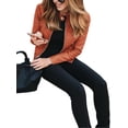 thumbnail image 5 of Wangsaura Veste en Faux Cuir pour Femmes, Veste de Motard Coupe Ajustée à Manches Longues, 5 of 5