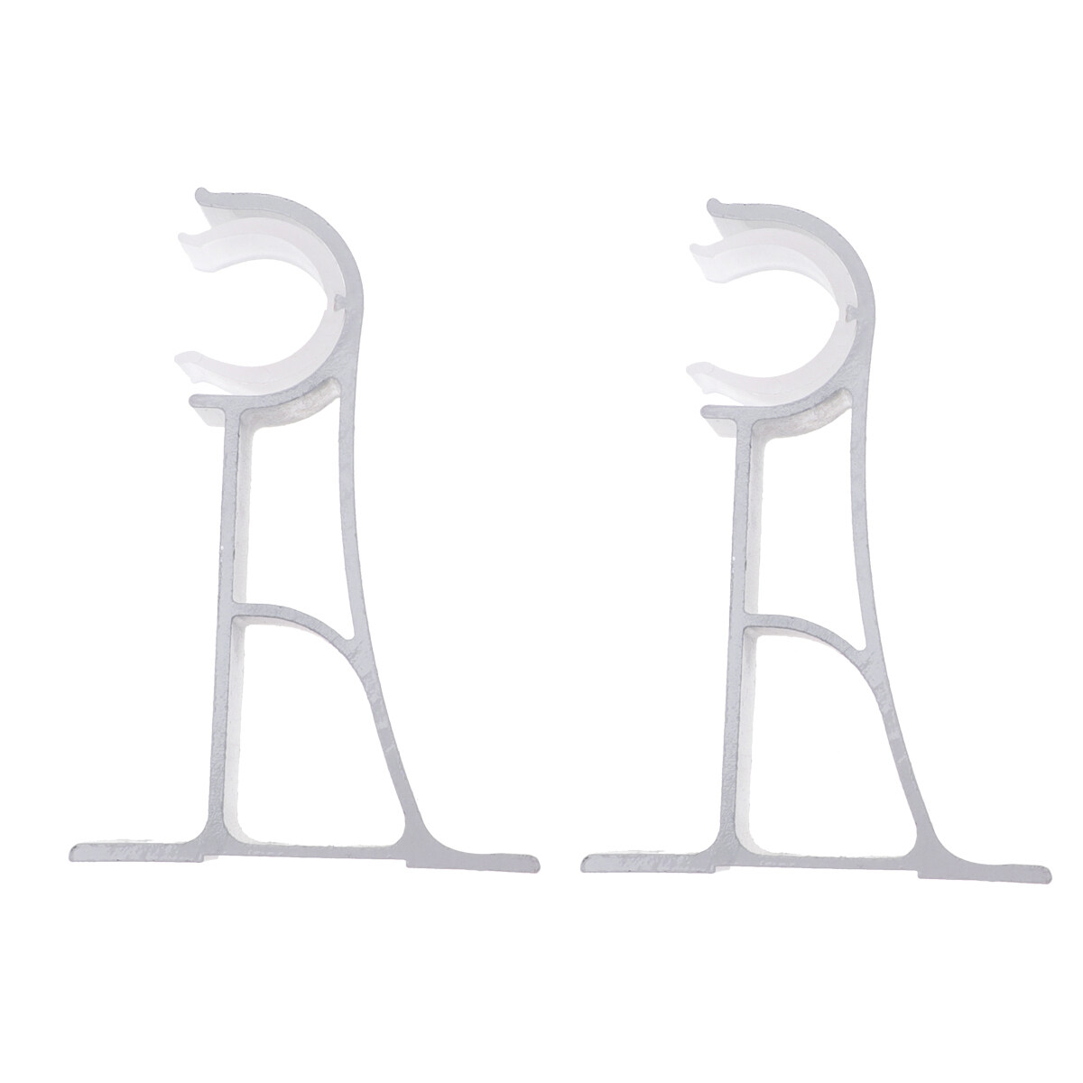 MasteelfCA 2pcs Aluminum Alloy Curtain Rod Bracket Roman Style Pole Rack Thick Curtain Holder Curtain Drapery Rod Curtain Accessories Curtain Pole Holder Door Frame Hook(Single Bracket White)