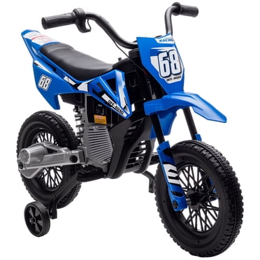 Qaba 12V Kids Motorcycle with Twist Grip Throttle, Rear Suspension, Blue