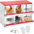 thumbnail image 1 of QinaQin Galvanized Steel Chicken Nesting Box with 6 Compartments Hole Perch Dot Ventilation Red with Cover, 1 of 7