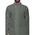 thumbnail image 2 of Atasi Cotton Slub Mens Kurta Solid Button Down Long Sleeve Indian Partywear, 2 of 5