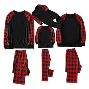 EGNMCR Pyjama de Noël pour la famille, Classique Plaid Xmas Sleepwear Matching Family Pyjamas Pour les femmes hommes Noël Plaid Rouge Jammies Vacances Pjs Vêtements Maman et Pydjamas Sleepingwear Femmes Pantalon Blouse