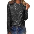 thumbnail image 1 of Amzcrzy Hauts pour Femmes Mode Col Rond Hauts à Sequins pour Femmes Manches Longues Polyvalentes Décontractées Printemps Été Hauts Confortables Élégants pour Sortir, 1 of 4