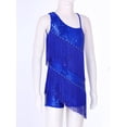 thumbnail image 3 of Mufeng Vêtements de Danse Latine Rumba pour Grandes Filles Justaucorps de Jazz Moderne Compétition Samba Tango Robe de Danse à Franges Bleu Royal 10, 3 of 7