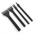 thumbnail image 1 of Garosa Leather Punch,Prong Punch,4 Pcs Prong Chisel Kit Leather Craft DIY Tool Black Electroplating Leather Craft Chisel, 1 of 7