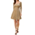 thumbnail image 1 of INSPIRE CHIC Robe Courte Vintage de Bal pour Femme en Velours à Encolure Carrée avec Étoiles, 1 of 6