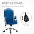 thumbnail image 4 of Vinsetto Chaise de Bureau Capitonnée avec Hauteur Réglable et Fonction d'Inclinaison Bleu, 4 of 10