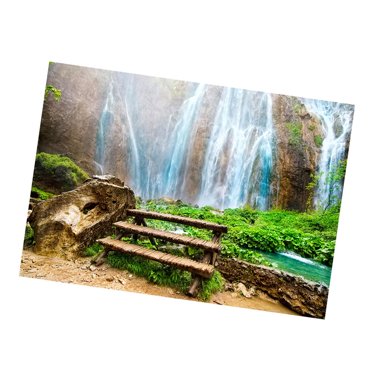 Milaget 3D Aquarium Paysage Universel Affiche Aquarium Recto-Verso Rond- 76x46cm